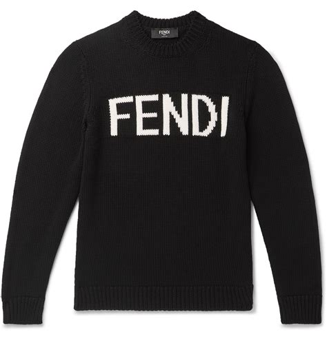 fendi logo intarsia sweater